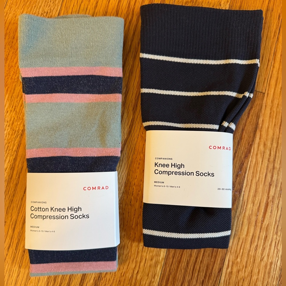 COMRAD Knee High Compression Socks, 2 pairs